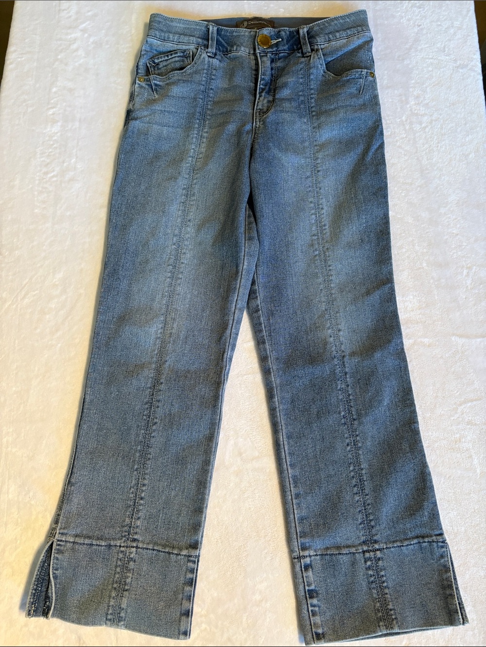 Democracy Women's Light Blue Cropped Straight Jeans “Ab” technology Size 6